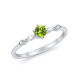 Petite Dainty Art Deco Wedding Engagement Ring Round Marquise Simulated Cubic Zirconia 925 Sterling Silver