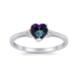 Wedding Heart Promise Ring Simulated Cubic Zirconia 925 Sterling Silver