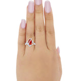 Swirl Fashion Ring Marquise Round Simulated Cubic Zirconia 925 Sterling Silver