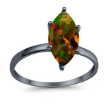 Solitaire Wedding Ring Marquise Simulated Cubic Zirconia 925 Sterling Silver