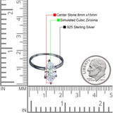 Solitaire Wedding Ring Marquise Simulated Cubic Zirconia 925 Sterling Silver
