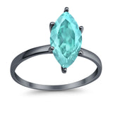 Solitaire Wedding Ring Marquise Simulated Cubic Zirconia 925 Sterling Silver