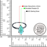 Solitaire Wedding Ring Marquise Simulated Cubic Zirconia 925 Sterling Silver