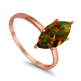 Solitaire Wedding Ring Marquise Simulated Cubic Zirconia 925 Sterling Silver