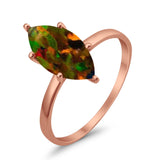 Solitaire Wedding Ring Marquise Simulated Cubic Zirconia 925 Sterling Silver