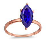 Solitaire Wedding Ring Marquise Simulated Cubic Zirconia 925 Sterling Silver