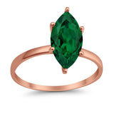 Solitaire Wedding Ring Marquise Simulated Cubic Zirconia 925 Sterling Silver