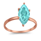 Solitaire Wedding Ring Marquise Simulated Cubic Zirconia 925 Sterling Silver