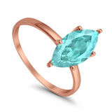 Solitaire Wedding Ring Marquise Simulated Cubic Zirconia 925 Sterling Silver