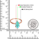 Solitaire Wedding Ring Marquise Simulated Cubic Zirconia 925 Sterling Silver