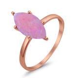 Solitaire Wedding Ring Marquise Simulated Cubic Zirconia 925 Sterling Silver