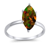 Solitaire Wedding Ring Marquise Simulated Cubic Zirconia 925 Sterling Silver