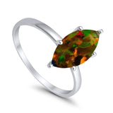 Solitaire Wedding Ring Marquise Simulated Cubic Zirconia 925 Sterling Silver