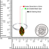 Solitaire Wedding Ring Marquise Simulated Cubic Zirconia 925 Sterling Silver