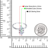 Solitaire Wedding Ring Marquise Simulated Cubic Zirconia 925 Sterling Silver