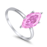 Solitaire Wedding Ring Marquise Simulated Cubic Zirconia 925 Sterling Silver