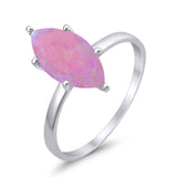 Solitaire Wedding Ring Marquise Simulated Cubic Zirconia 925 Sterling Silver