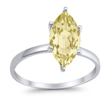 Solitaire Wedding Ring Marquise Simulated Cubic Zirconia 925 Sterling Silver