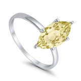 Solitaire Wedding Ring Marquise Simulated Cubic Zirconia 925 Sterling Silver