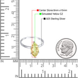 Solitaire Wedding Ring Marquise Simulated Cubic Zirconia 925 Sterling Silver