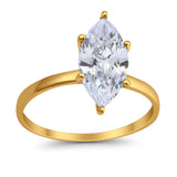 Solitaire Wedding Ring Marquise Simulated Cubic Zirconia 925 Sterling Silver