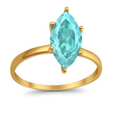 Solitaire Wedding Ring Marquise Simulated Cubic Zirconia 925 Sterling Silver