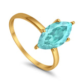 Solitaire Wedding Ring Marquise Simulated Cubic Zirconia 925 Sterling Silver