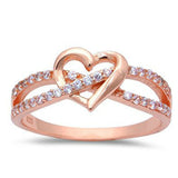 Wedding Engagement Infinity Heart Promise Ring Cubic Zirconia 925 Sterling Silver