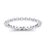 Eternity Stackable Band Round Simulated CZ Ring 925 Sterling Silver