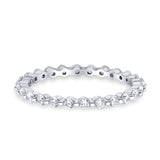 Eternity Stackable Band Round Simulated CZ Ring 925 Sterling Silver