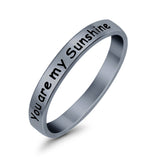 You are My Sunshine 2.5mm Band Plain Ring 925 Sterling Silver