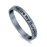 You are My Sunshine 2.5mm Band Plain Ring 925 Sterling Silver