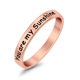 You are My Sunshine 2.5mm Band Plain Ring 925 Sterling Silver