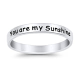 You are My Sunshine 2.5mm Band Plain Ring 925 Sterling Silver