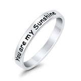 You are My Sunshine 2.5mm Band Plain Ring 925 Sterling Silver
