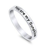 You are My Sunshine 2.5mm Band Plain Ring 925 Sterling Silver