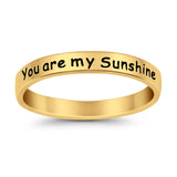 You are My Sunshine 2.5mm Band Plain Ring 925 Sterling Silver