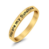You are My Sunshine 2.5mm Band Plain Ring 925 Sterling Silver