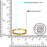 You are My Sunshine 2.5mm Band Plain Ring 925 Sterling Silver