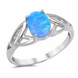 Solitaire Oval Celtic Ring 925 Sterling Silver Choose Color
