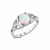 Solitaire Oval Celtic Ring 925 Sterling Silver Choose Color