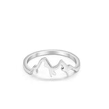 Mountain Band Plain Ring 925 Sterling Silver