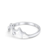 Mountain Band Plain Ring 925 Sterling Silver