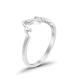 Mountain Band Plain Ring 925 Sterling Silver