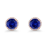 Stud Solitaire Wedding Earrings 925 Sterling Silver Simulated CZ Stud Earrings