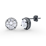 Stud Solitaire Wedding Earrings 925 Sterling Silver Simulated CZ Stud Earrings