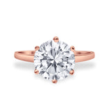 Solitaire Wedding Engagement Ring Round Simulated Cubic Zirconia 925 Sterling Silver
