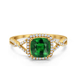 Halo Infinity Shank Engagement Ring Cushion Simulated Cubic Zirconia 925 Sterling Silver