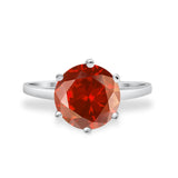 Solitaire Wedding Engagement Ring Round Simulated Cubic Zirconia 925 Sterling Silver
