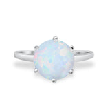 Solitaire Wedding Engagement Ring Round Simulated Cubic Zirconia 925 Sterling Silver